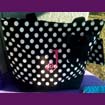 Black and White Polka dot bag customized with initial